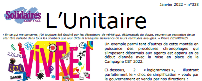 L’Unitaire – Janvier 2022